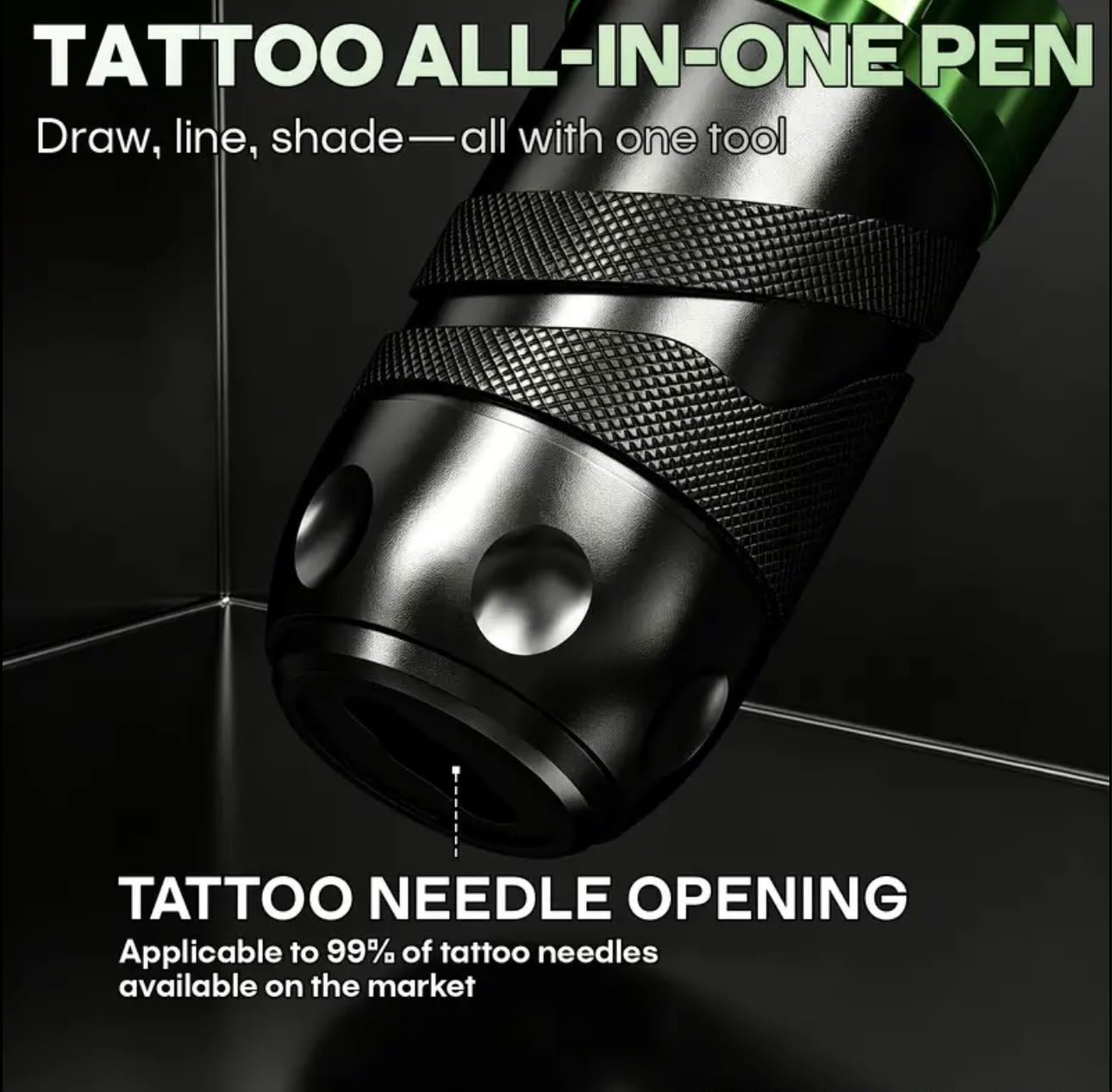 Wireless Tattoo Pen — Green LED 3-Memory